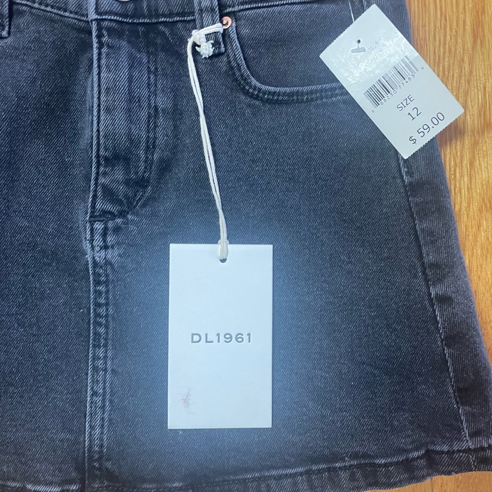 DL1961 black Denim Mini Skirt girls size 12 NWT - Picture 5 of 9